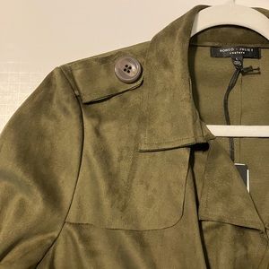 Faux Suede Trench Coat